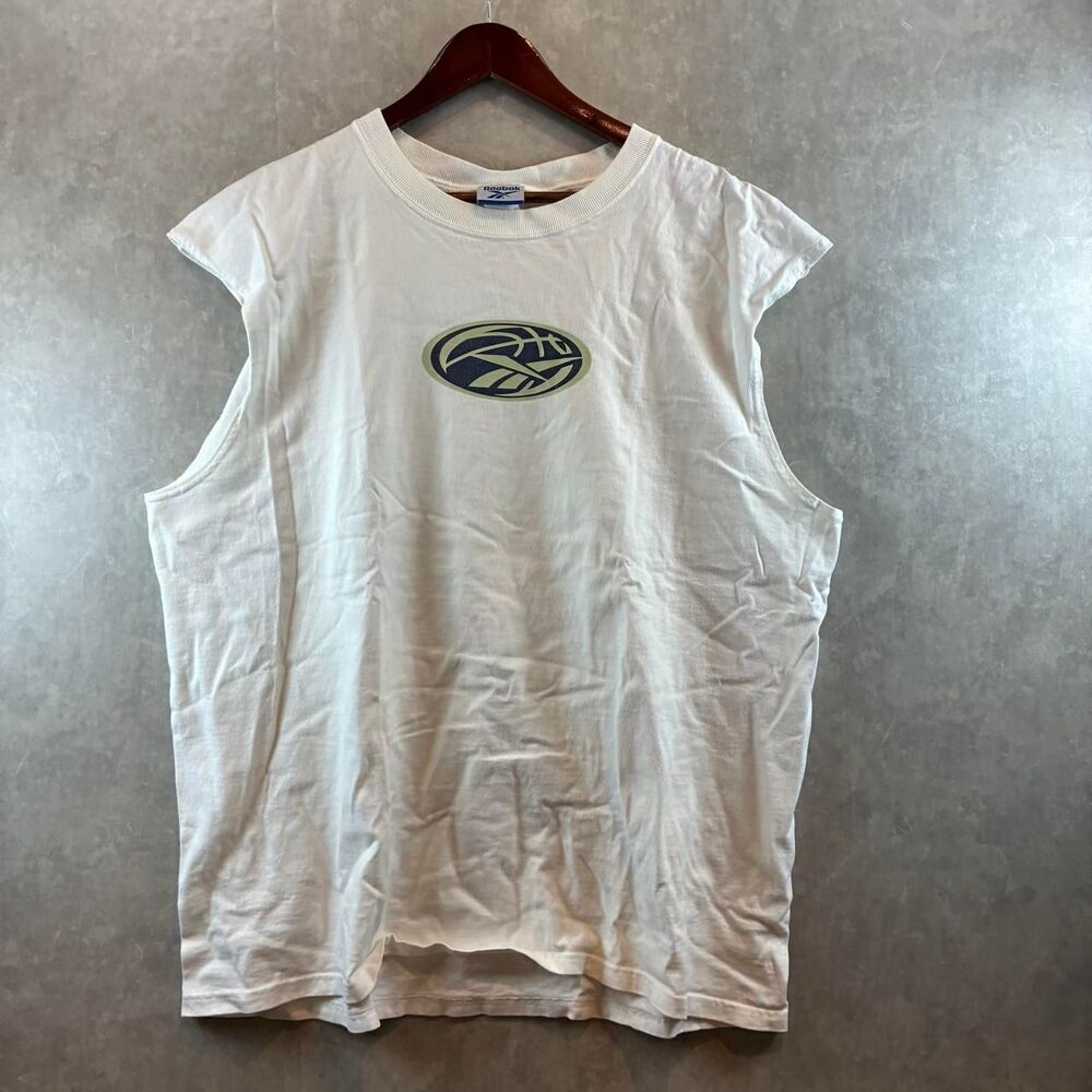 Reebok Men's White and Cream Vest